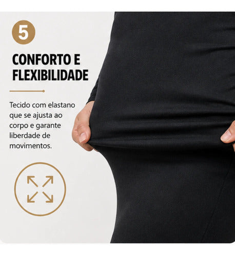 Calça Flare Flanelada Suplex Térmica Cintura Alta Grossa