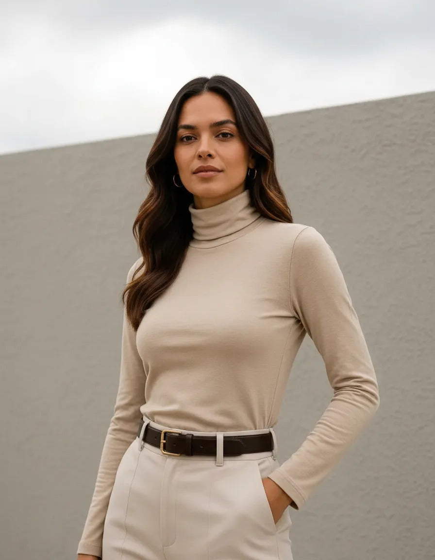 Blusa Cacharrel Feminina Inverno Gola Alta Viscolaycra Cores