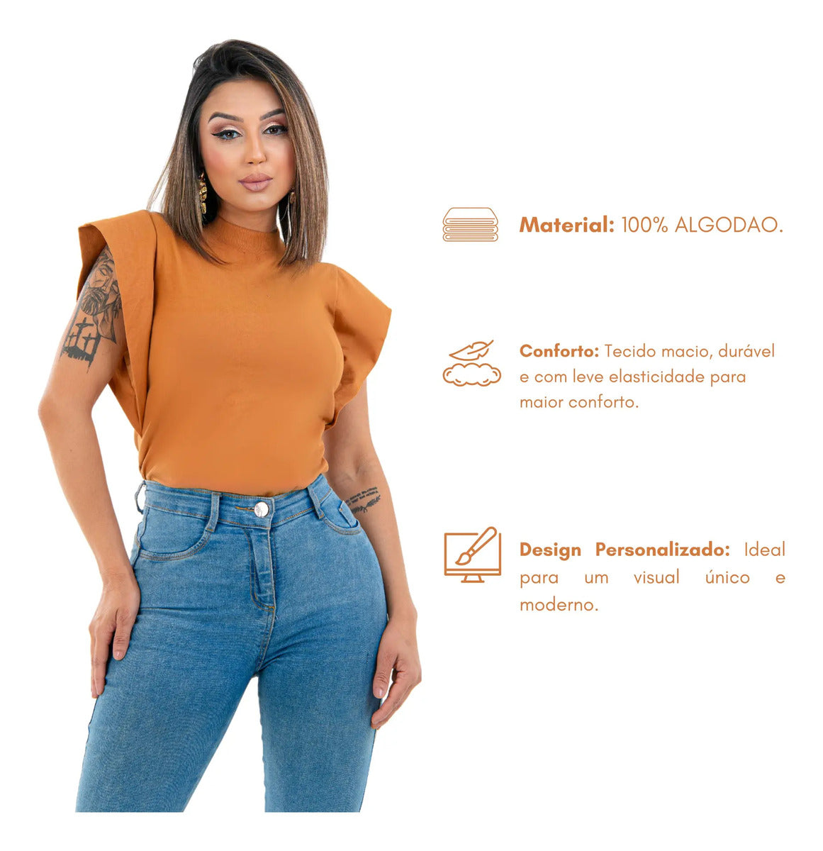 Blusa Feminina Social Manga Morcego Muscle Tee Luxo