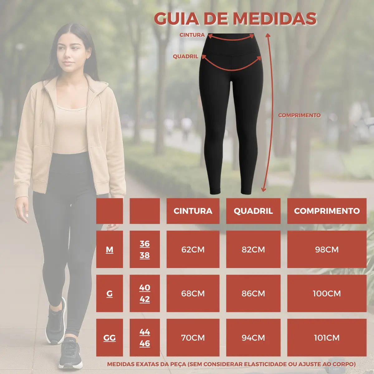 Calça Legging Feminina Suplex Térmica Cós Alto Peluciada