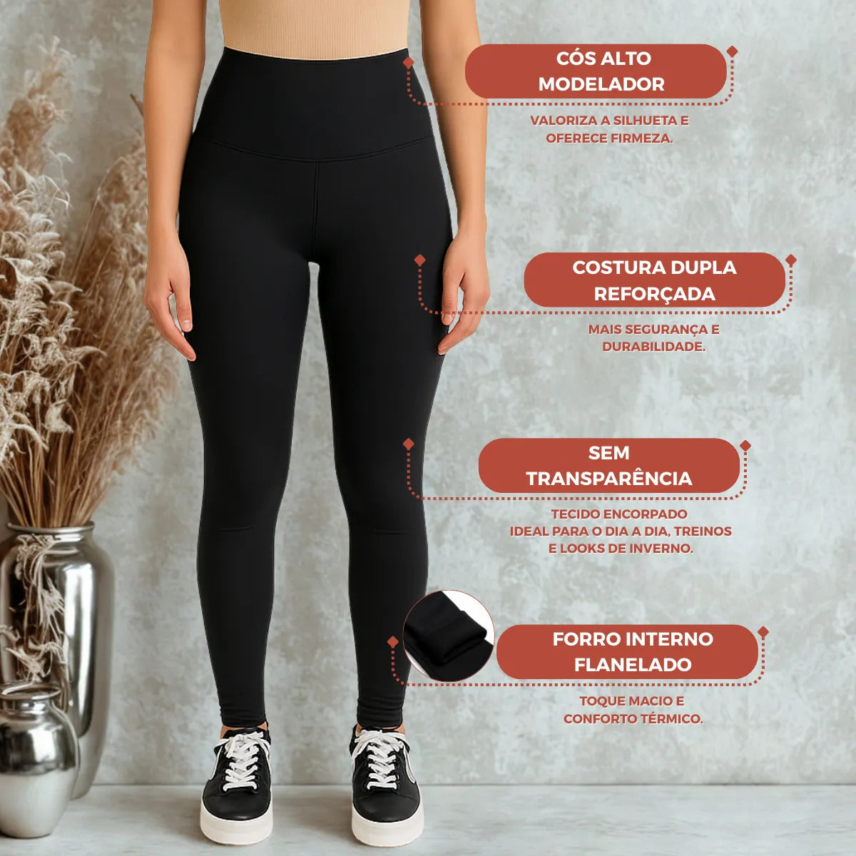 Calca Feminina Termica Forrada Legging Aveludada Frio Grossa