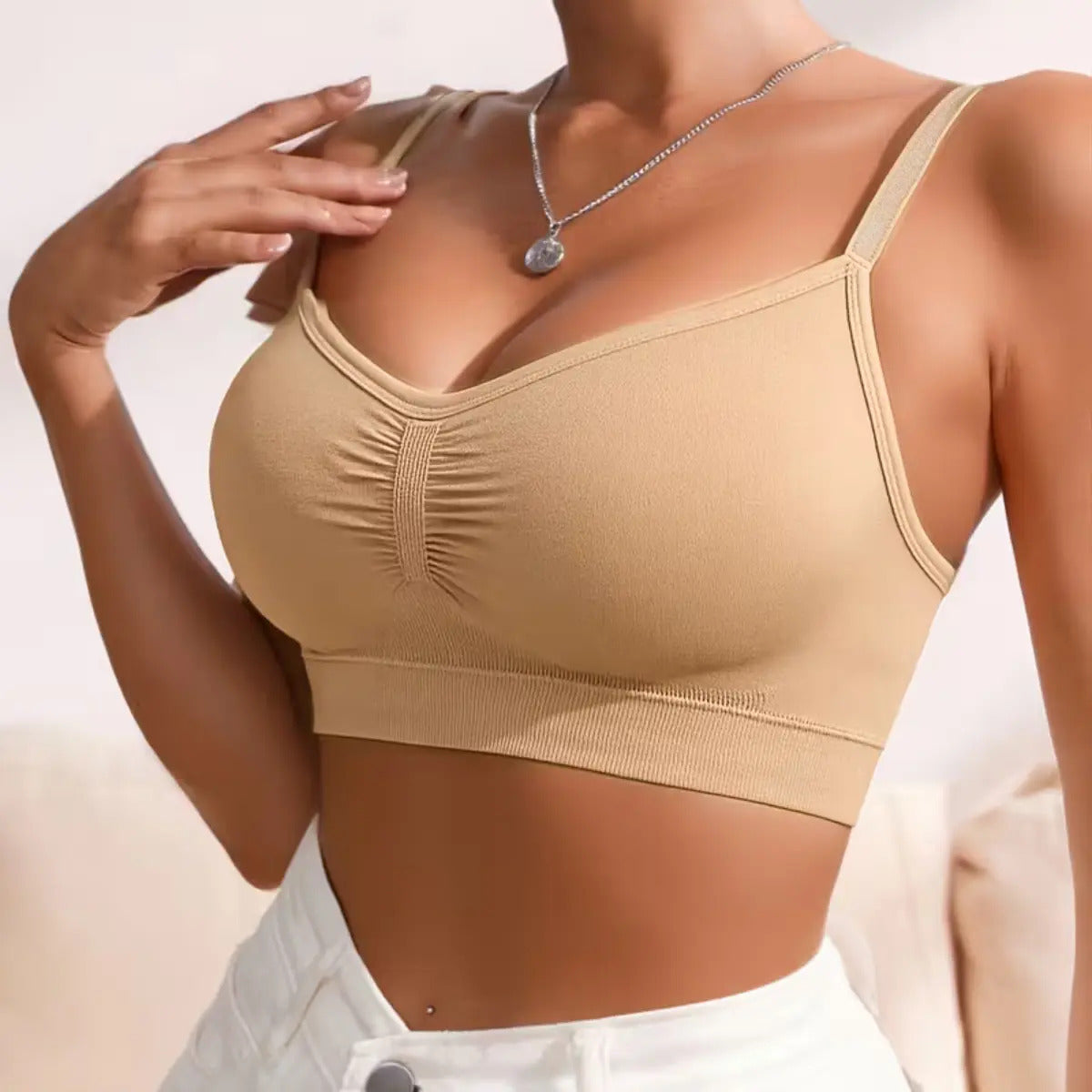 Kit 3 Top Sutiã Sensual Sem Costura Com Alça Ajustável