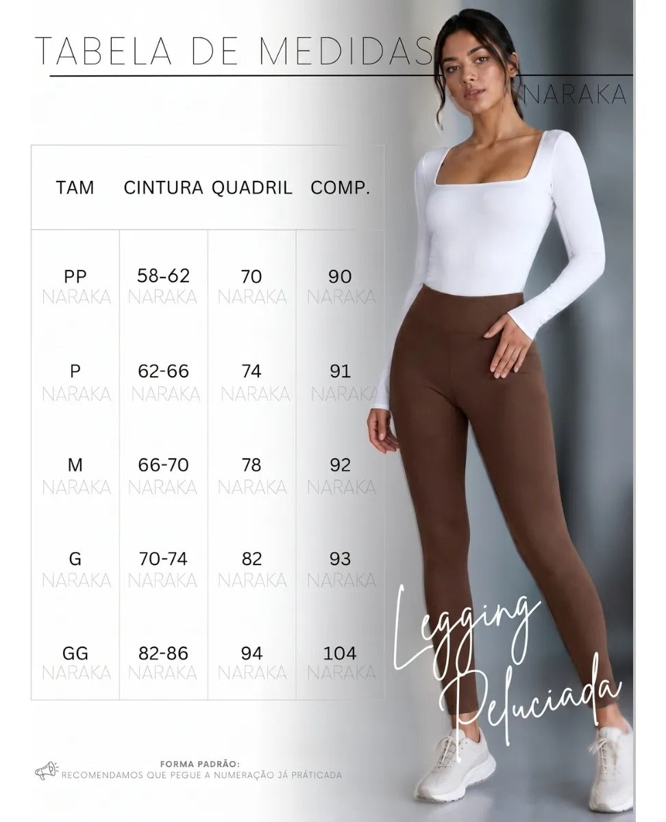 Calça Legging Flanelada Grossa Zero Transparência Inverno