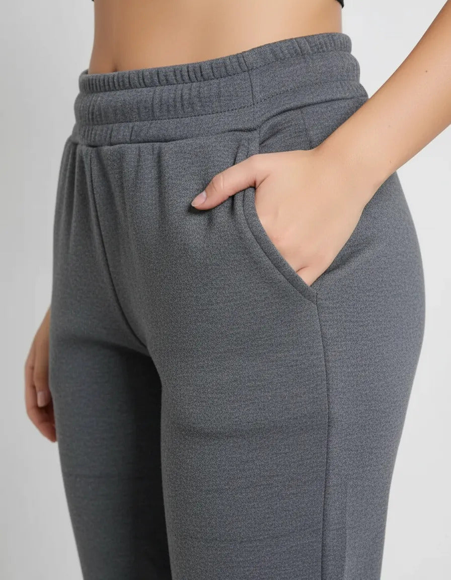 Calça Moletom Feminina Flanelado Com Bolso Lateral