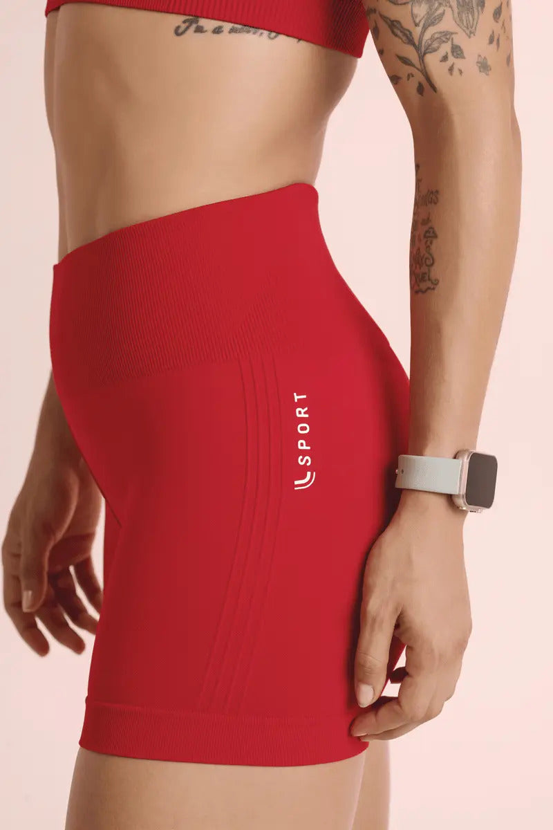 Short Feminino Lupo Modela Bumbum Sport Cós Alto Anatomico