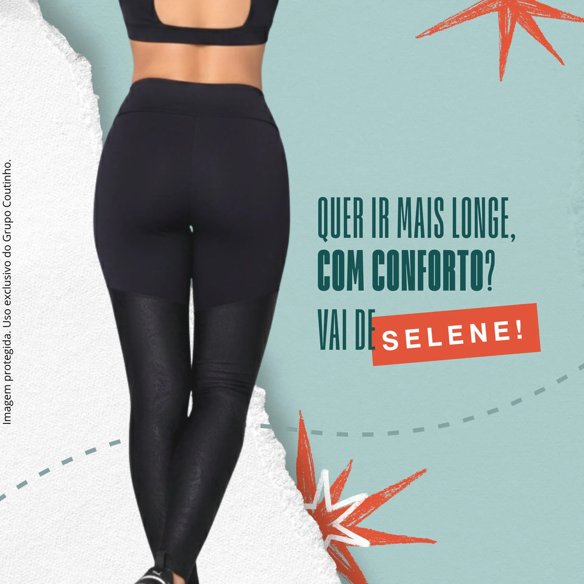 Calça Legging Zero Transparência Fitness Cintura Alta Selene