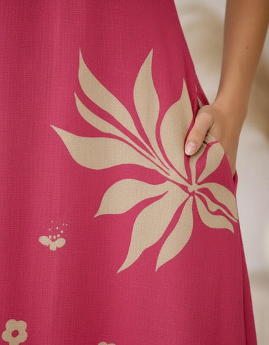 Vestido Feminino Longo Estampado Com Alça Regulável