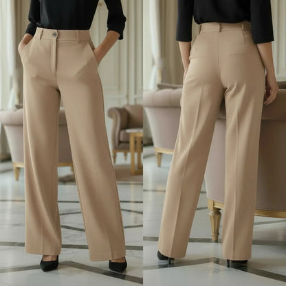 Calça Pantalona Alfaiataria Feminina Cintura Alta Social