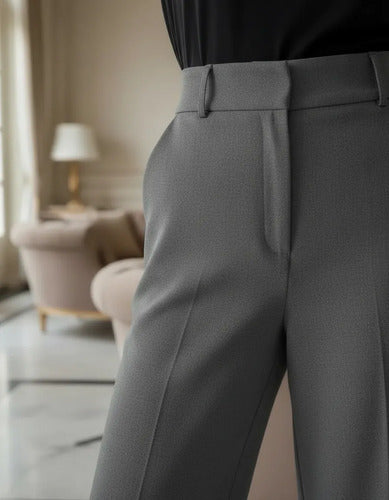 Calça Pantalona Alfaiataria Feminina Cintura Alta Social