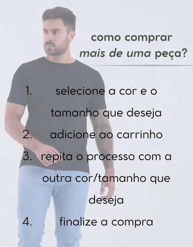 Camiseta Básica Masculina Algodão Slim Blusa Premium Lisa