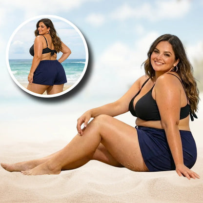 Short Feminino Soltinho Plus Size Saída De Praia Elastano