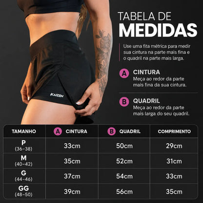 Kit 2 Shorts Feminino Duplo 2 Em 1 Compreensão Academia