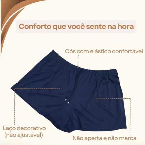Short Feminino Soltinho Plus Size Saída De Praia Elastano