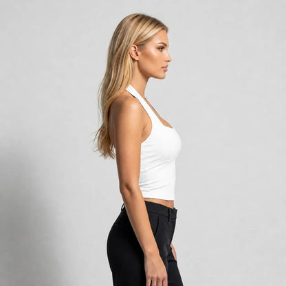 Cropped Halter Decote Gringa Frente Única Blusa Feminina