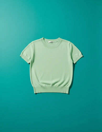 Blusa Feminina Tricô Manga Curta Básica