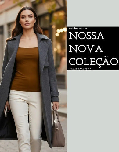 Kit 3 Blusa Manga Longa Inverno Decote Gola Quadrada