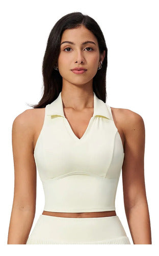 Top Polo Cropped Sem Mangas Esportivo Feminino