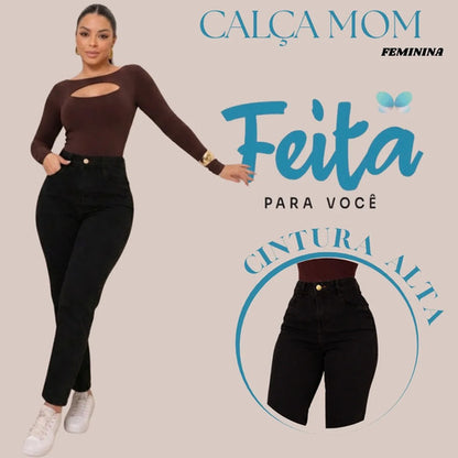 Calça Jeans Mom Feminina Cintura Alta Conforto E Estilo