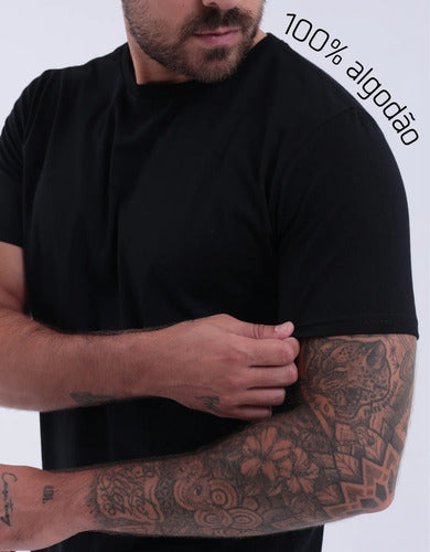 Camiseta Básica Masculina Algodão Slim Blusa Premium Lisa