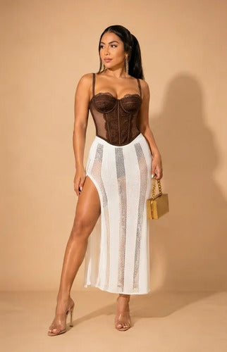 Corset Renda Feminino Alça Cropped Sexy Corpete Blusa Top