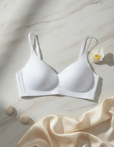 Sutiã Top Feminino Liso Básico Sem Costura Bojo Removível