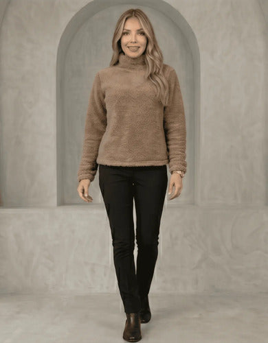 Blusa Feminina Cacharrel Casaco Teddy Gola Alta Inverno