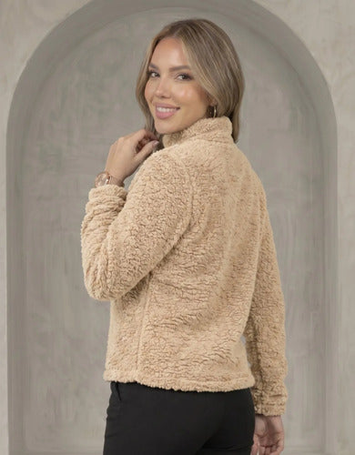 Blusa Feminina Cacharrel Casaco Teddy Gola Alta Inverno