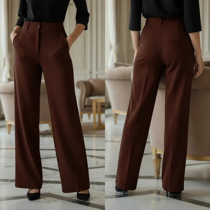 Calça Pantalona Alfaiataria Feminina Cintura Alta Social
