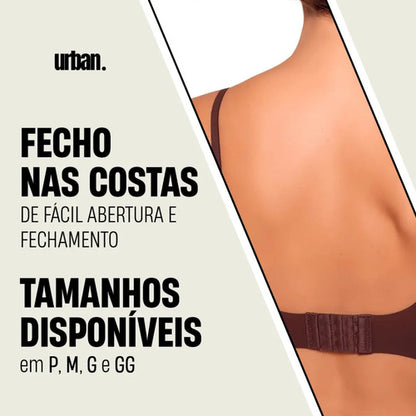 Sutiã Top Feminino Liso Básico Sem Costura Bojo Removível