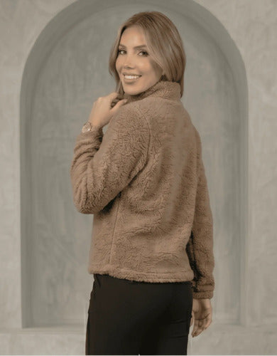 Blusa Feminina Cacharrel Casaco Teddy Gola Alta Inverno