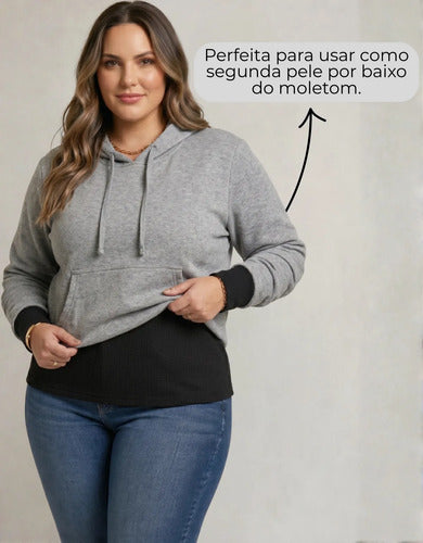 Blusa Térmica Segunda Pele Feminina Flanelada Plus Size Frio