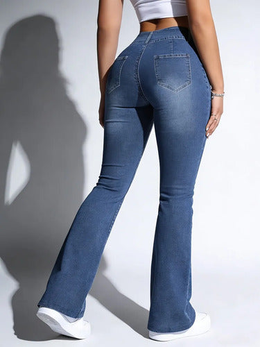 Calça Legging Flare Feminina Efeito Jeans