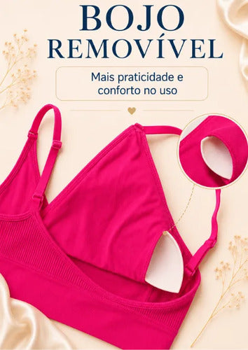 Kit 3 Top Canelado Alça Regulável Bojo Removível Sutiã