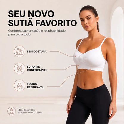 Kit 3 Top Sutiã Sem Costura Com Alça Ajustável Sensual Macio