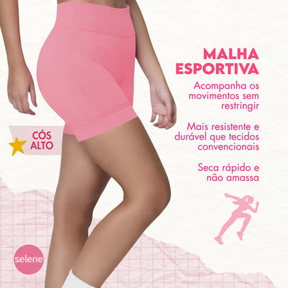 Short Academia Feminino Poliamida Selene Zero Transparência