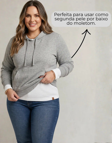 Blusa Térmica Segunda Pele Feminina Flanelada Plus Size Frio