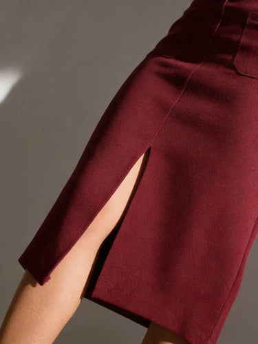 Saia De Alfaiataria Midi Moda Evangélica Brinde Cinto Couro