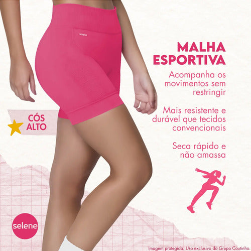 Short Academia Feminino Poliamida Selene Zero Transparência