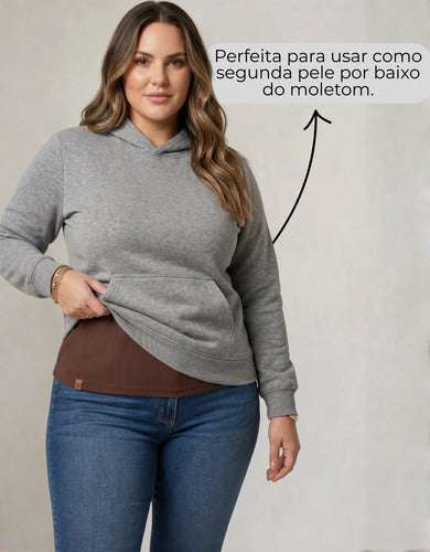 Blusa Térmica Segunda Pele Feminina Flanelada Plus Size Frio