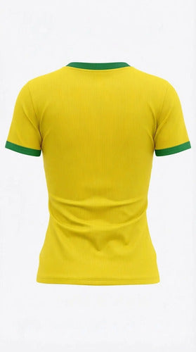 Camiseta Baby Look Blusa Feminina Manga Curta Brasil Seleção