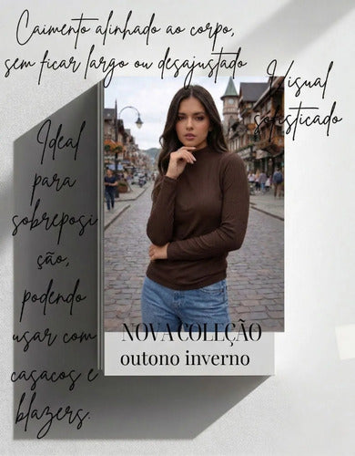 Blusa Feminina Segunda Pele Cacharrel  Gola Alta Inverno Zar