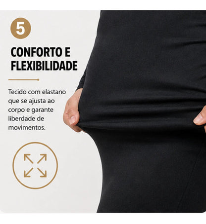 Calça Flare Flanelada Suplex Térmica Cintura Alta Grossa