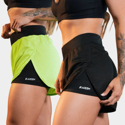 Kit 2 Shorts Feminino Duplo 2 Em 1 Compreensão Academia