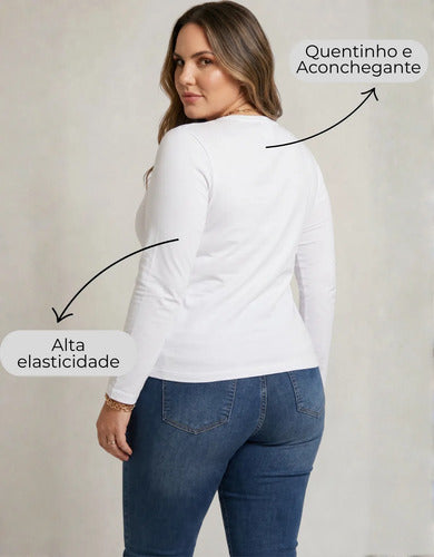 Blusa Térmica Segunda Pele Feminina Flanelada Plus Size Frio