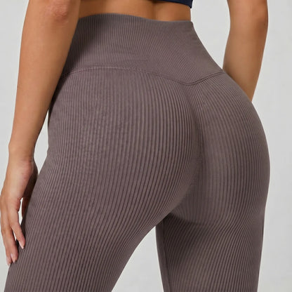 Calça Legging Canelada Feminina Academia Sem Costura Fitness