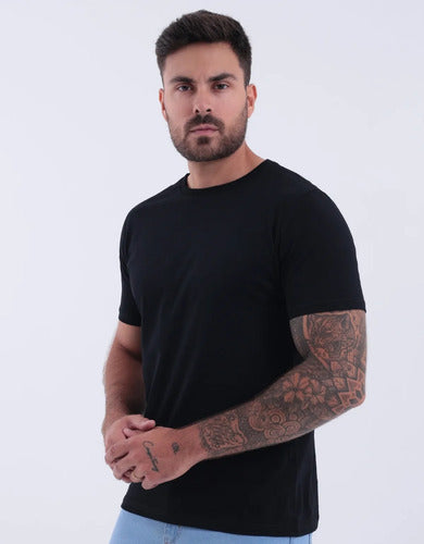 Camiseta Básica Masculina Algodão Slim Blusa Premium Lisa