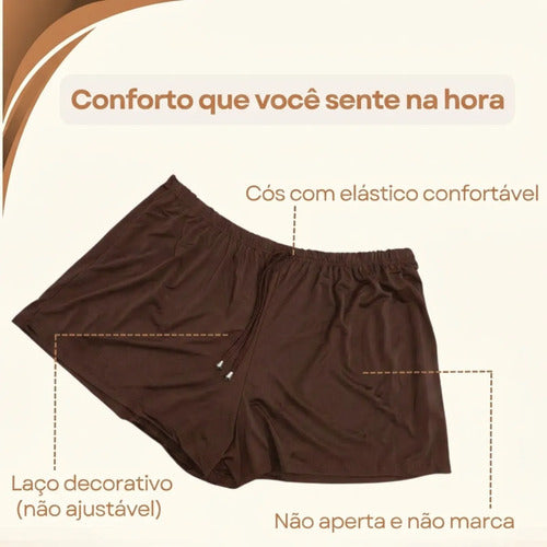 Short Feminino Soltinho Plus Size Saída De Praia Elastano