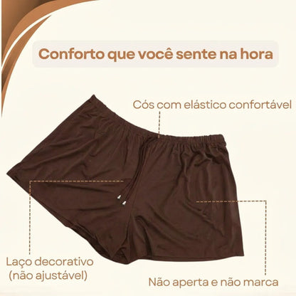 Short Feminino Soltinho Plus Size Saída De Praia Elastano