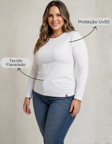 Blusa Térmica Segunda Pele Feminina Flanelada Plus Size Frio