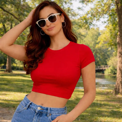 Cropped Feminino Blusinhas Curta Manga Baby Tee Suplex Full